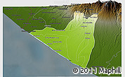 Physical 3D Map of Retalhuleu, darken