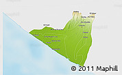 Physical 3D Map of Retalhuleu, single color outside