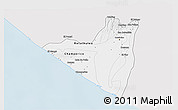 Silver Style 3D Map of Retalhuleu, single color outside