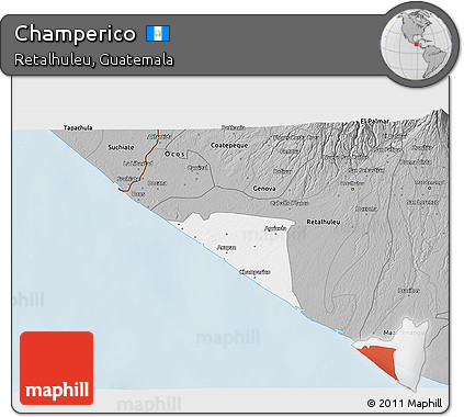 Gray 3D Map of Champerico