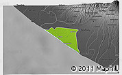 Physical 3D Map of Champerico, darken, desaturated