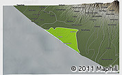 Physical 3D Map of Champerico, darken, semi-desaturated