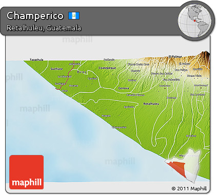 Physical 3D Map of Champerico