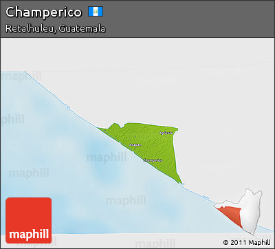 Physical 3D Map of Champerico, single color outside