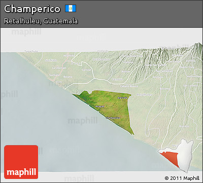 Satellite 3D Map of Champerico, lighten