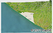 Shaded Relief 3D Map of Champerico, satellite outside