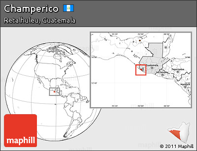Blank Location Map of Champerico, highlighted country, highlighted parent region