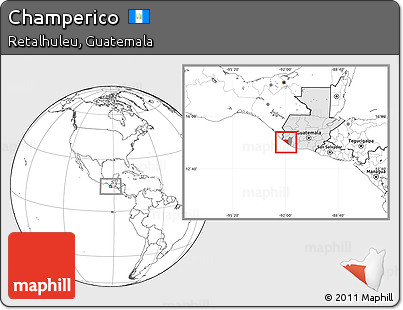 Blank Location Map of Champerico, highlighted country, highlighted parent region