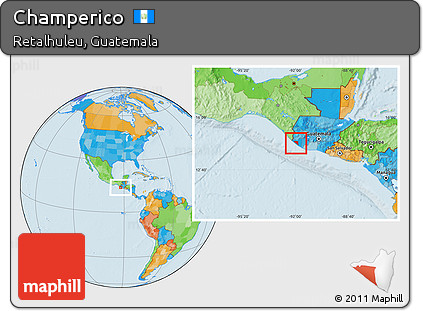 Political Location Map of Champerico