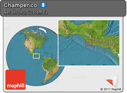Satellite Location Map of Champerico