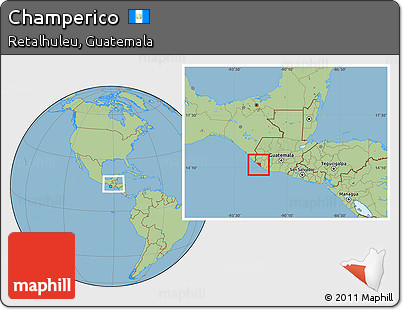 Savanna Style Location Map of Champerico, within the entire country