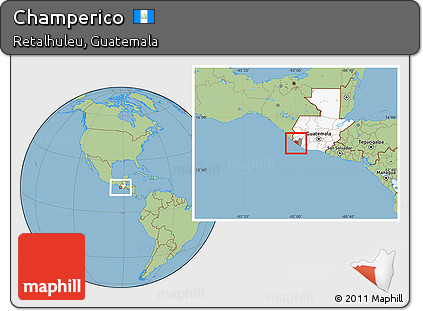 Savanna Style Location Map of Champerico, highlighted country, highlighted parent region