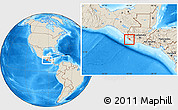 Shaded Relief Location Map of Champerico