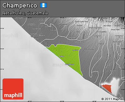 Physical Map of Champerico, desaturated
