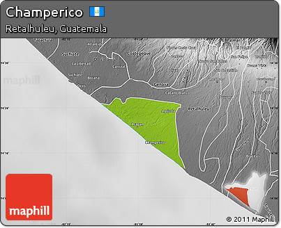 Physical Map of Champerico, desaturated