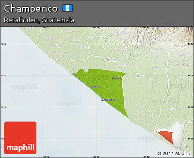 Physical Map of Champerico, lighten
