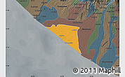 Political Map of Champerico, darken, semi-desaturated