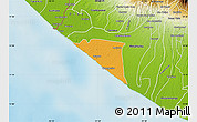 Political Map of Champerico, physical outside