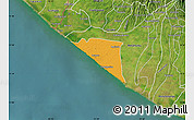 Political Map of Champerico, satellite outside