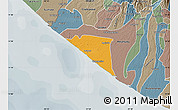 Political Map of Champerico, semi-desaturated