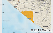Political Map of Champerico, shaded relief outside