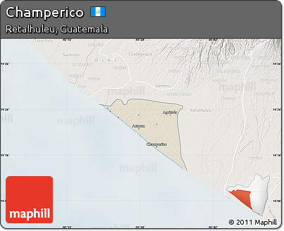 Shaded Relief Map of Champerico, lighten