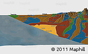 Political Panoramic Map of Champerico, darken