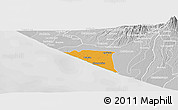 Political Panoramic Map of Champerico, lighten, desaturated