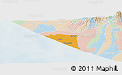 Political Panoramic Map of Champerico, lighten