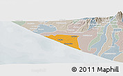 Political Panoramic Map of Champerico, lighten, semi-desaturated