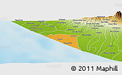 Political Panoramic Map of Champerico, physical outside