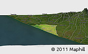 Satellite Panoramic Map of Champerico, darken
