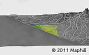 Satellite Panoramic Map of Champerico, desaturated