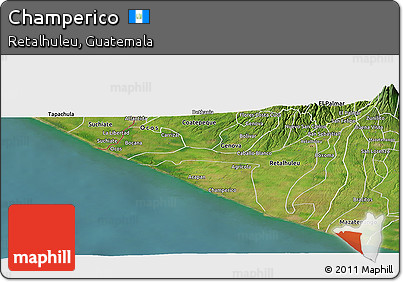 Satellite Panoramic Map of Champerico
