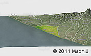 Satellite Panoramic Map of Champerico, semi-desaturated