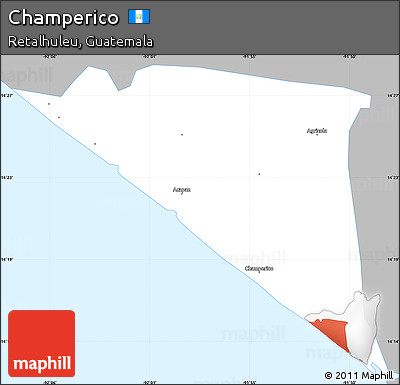 Gray Simple Map of Champerico, single color outside