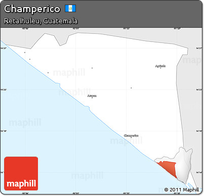 Silver Style Simple Map of Champerico