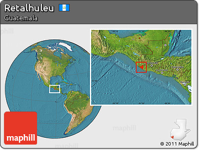Satellite Location Map of Retalhuleu