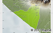 Physical Map of Retalhuleu, semi-desaturated