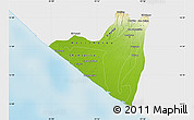Physical Map of Retalhuleu, single color outside