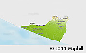 Physical Panoramic Map of Retalhuleu, single color outside