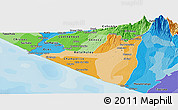 Political Shades Panoramic Map of Retalhuleu