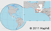 Gray Location Map of Sta Cruz Mulua, highlighted country, highlighted parent region