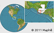 Satellite Location Map of Sta Cruz Mulua, highlighted country