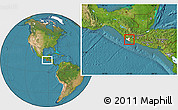 Satellite Location Map of Sta Cruz Mulua, highlighted parent region