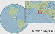 Savanna Style Location Map of Sta Cruz Mulua, highlighted parent region, hill shading