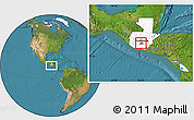 Satellite Location Map of Sn Bartolome Mil, highlighted country, highlighted parent region