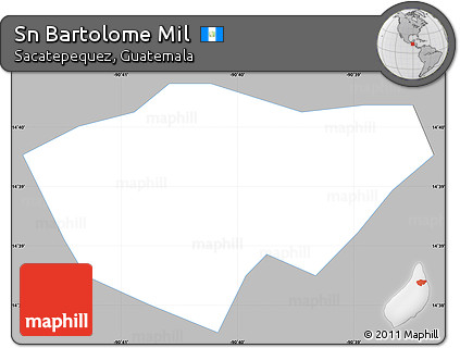 Gray Simple Map of Sn Bartolome Mil, single color outside