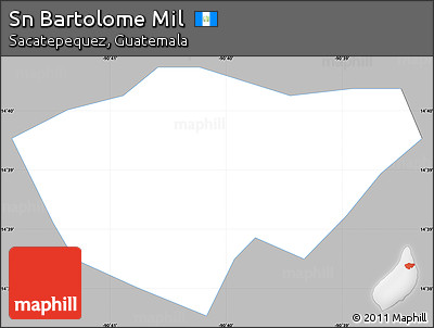 Gray Simple Map of Sn Bartolome Mil, single color outside