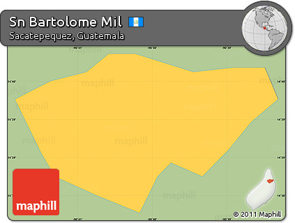 Savanna Style Simple Map of Sn Bartolome Mil, single color outside